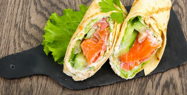 Grilled Salmon Wraps